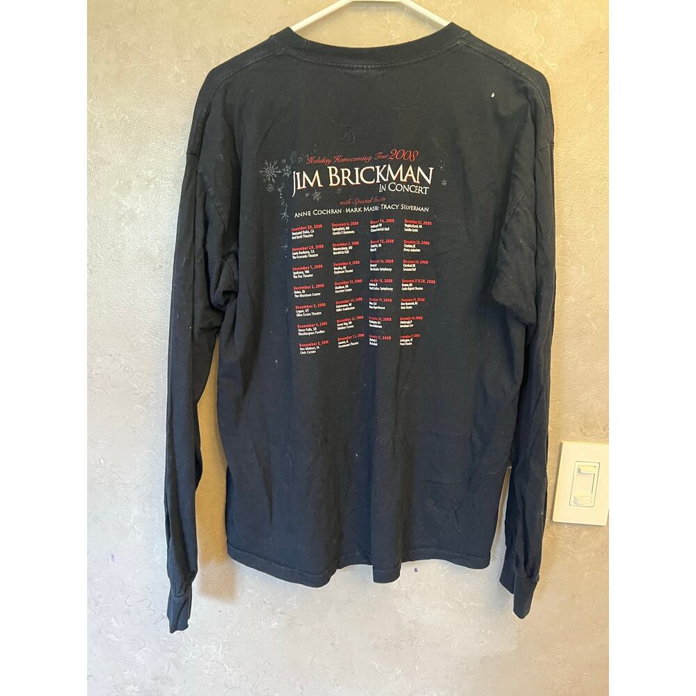 Vintage Jim Brickman 2008 Holiday Tour Concert Long Sleeve T-Shirt Black Large L - Picture 4 of 9